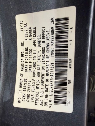 2017 Honda Accord EX-L V6