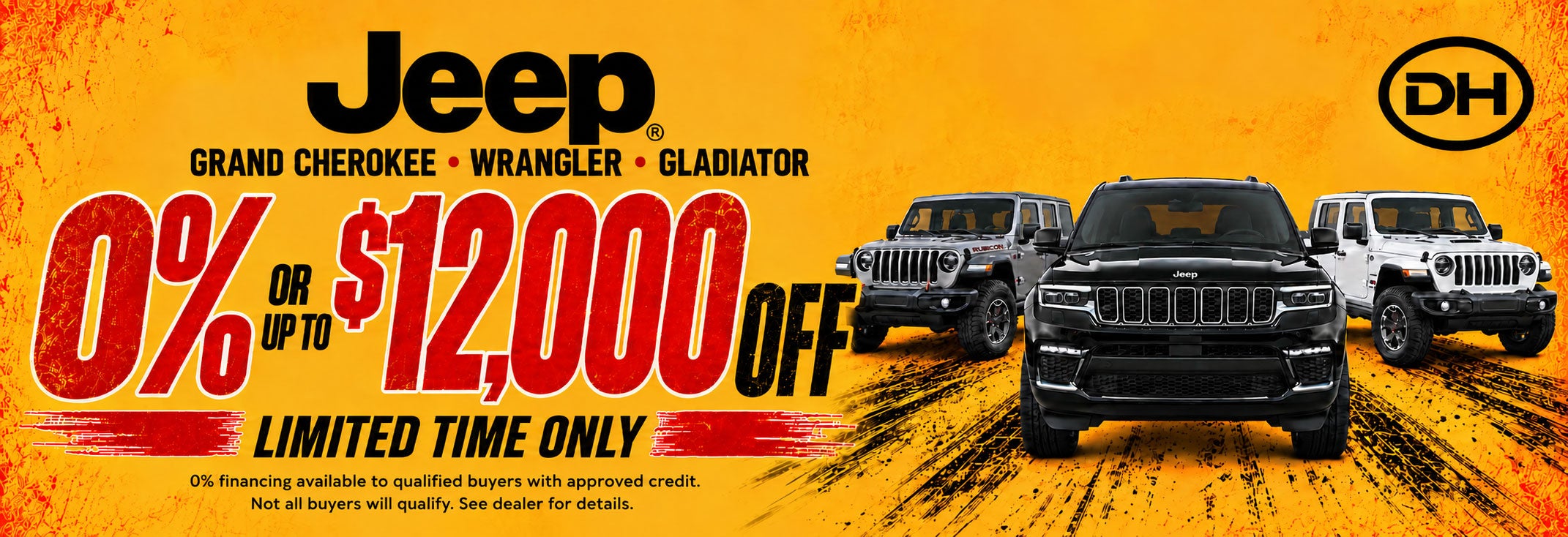0% or up to $12,000 OFF Select Jeeps