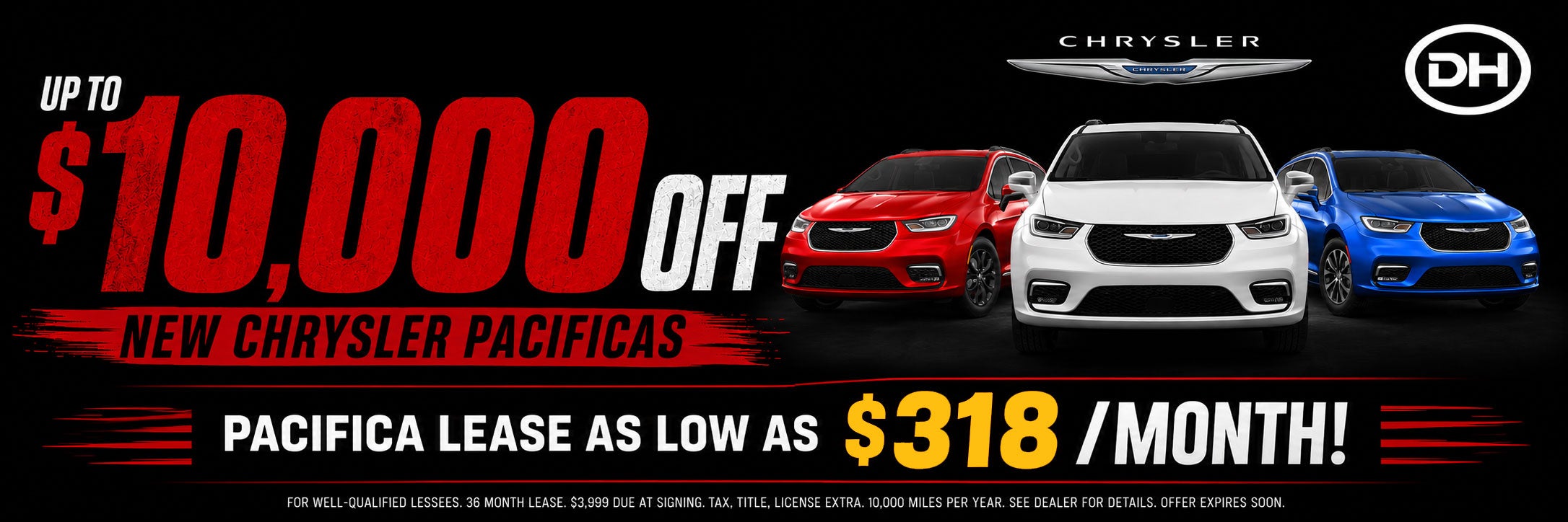  Pacifica - up to $10,000 OFF - Lease as low as $318/m