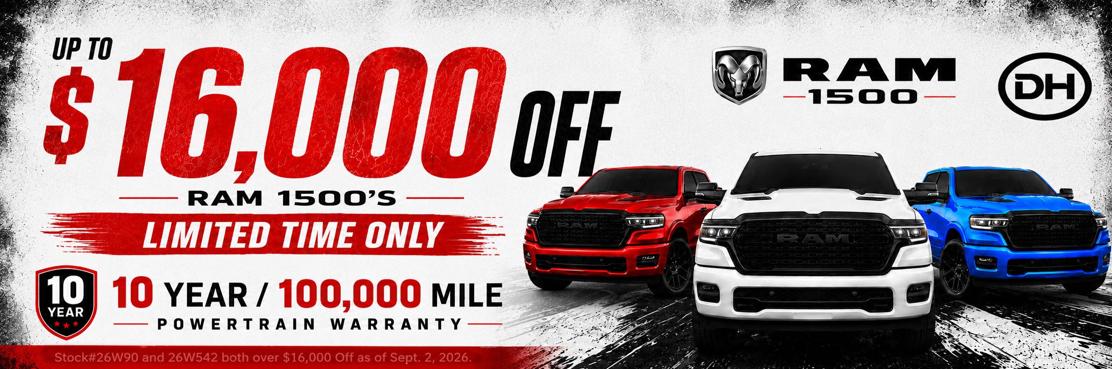 up to $16,000 off New RAM 1500's