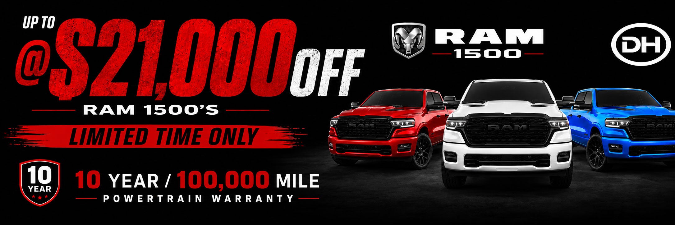 up to $21,000 off New RAM 1500's