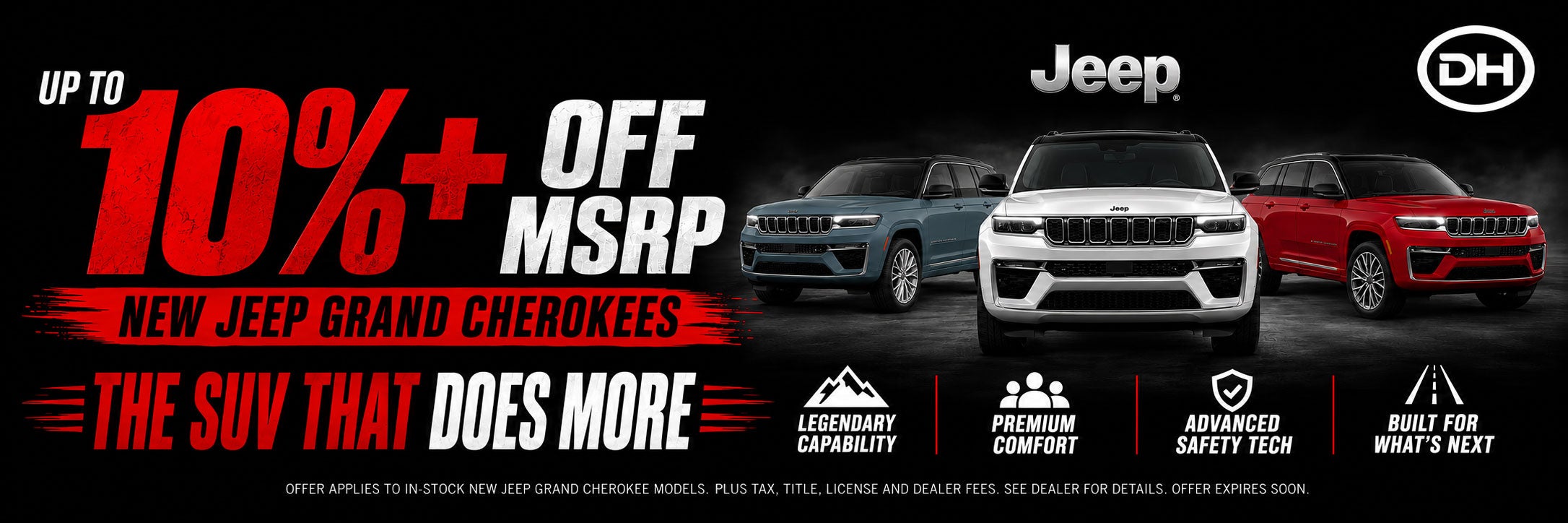10% OFF Jeep Grand Cherokee's